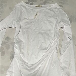 NWT Madewell white cinched long sleeve tee